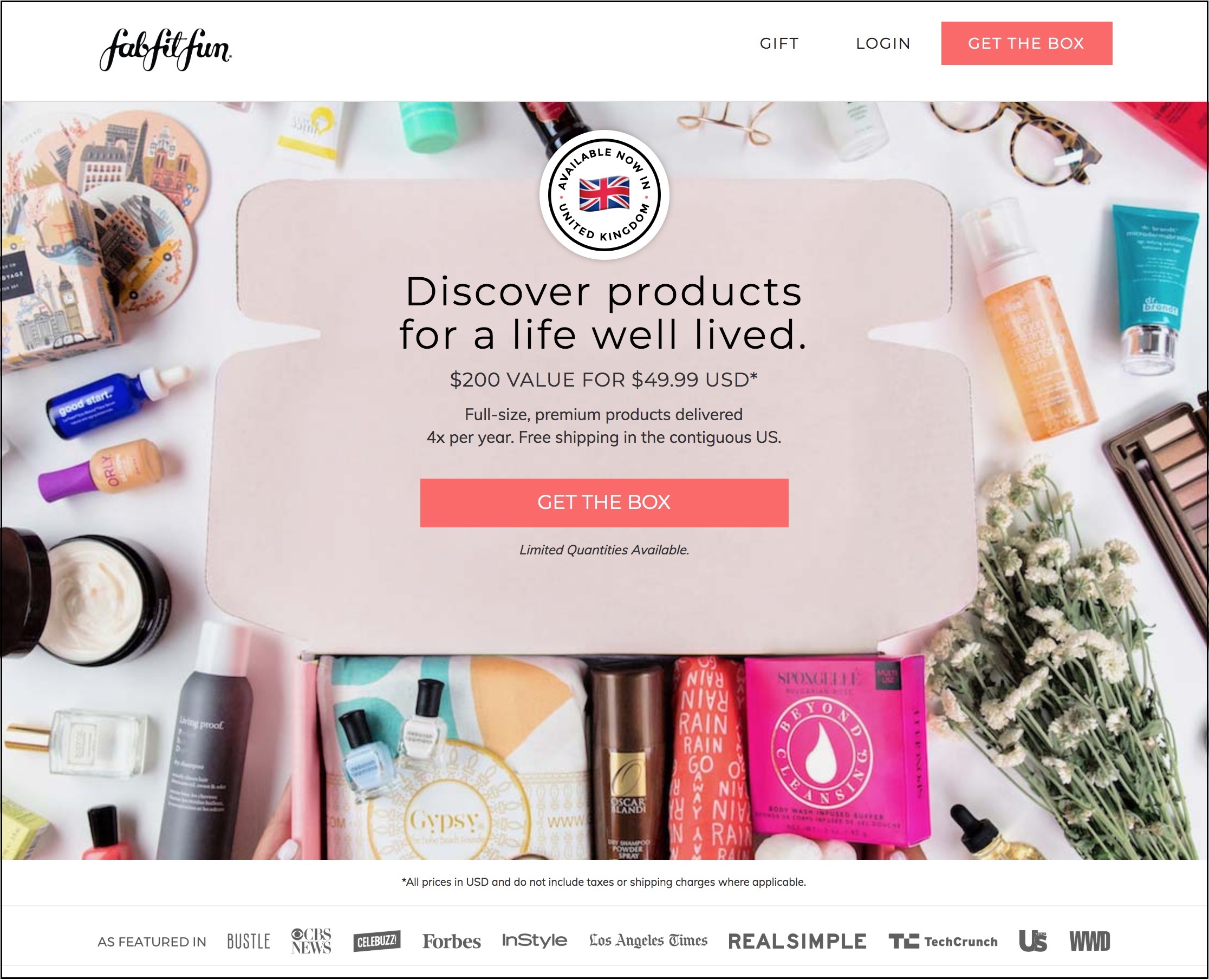 FabFitFun website homepage